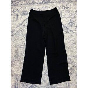 Liz Claiborne Womens Black Wide Leg Pants Size 10 Audra Trousers High Rise Zip